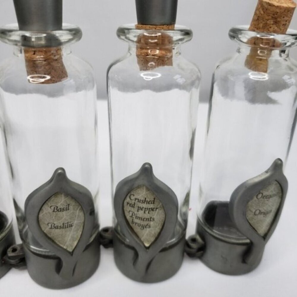 Unique Jars Spice Witchy Goth Silver Tone 6 Jars Kitchen Spells - Picture 5 of 16